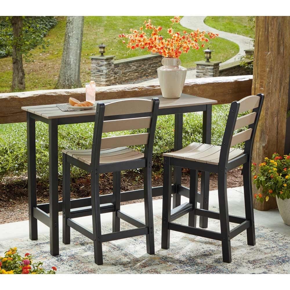 Ashley Furniture - Moondance Outdoor Counter Table and 2 Barstools