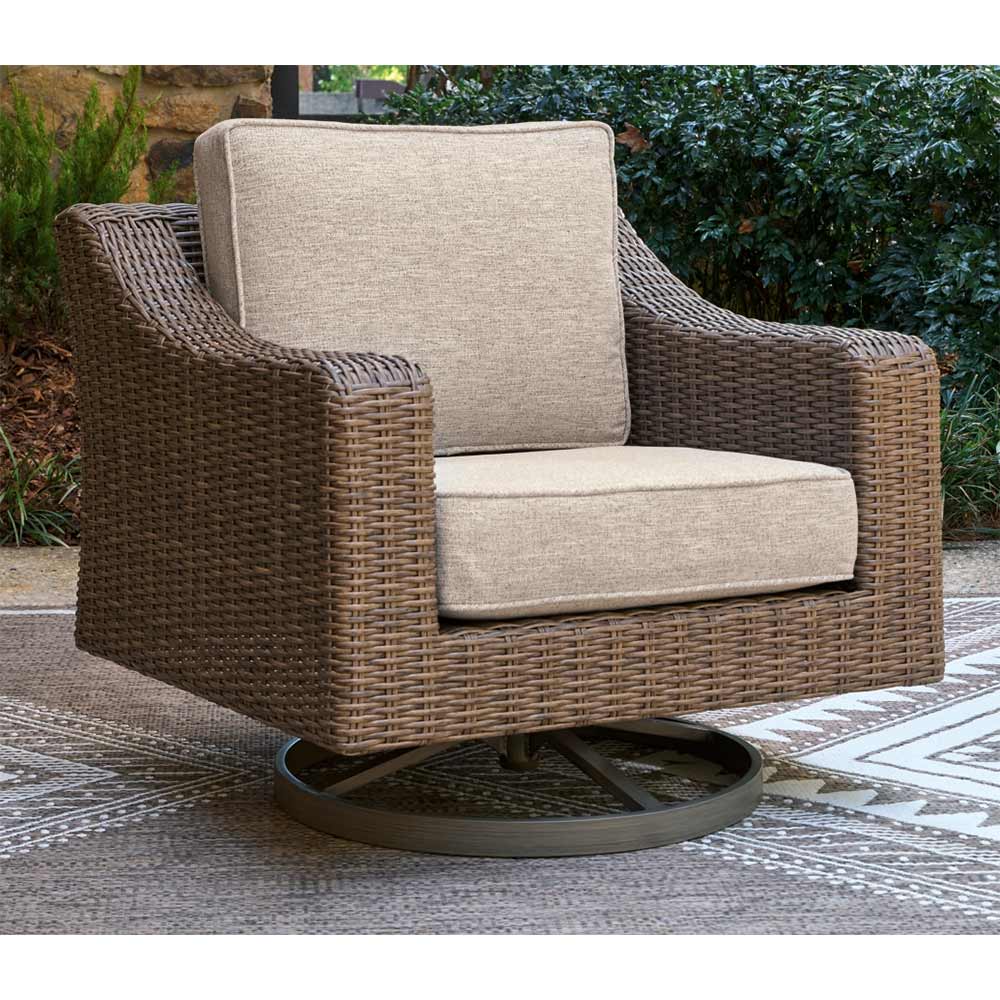 Ashley Furniture - Revare Beach Outdoor Swivel Lounge Chair