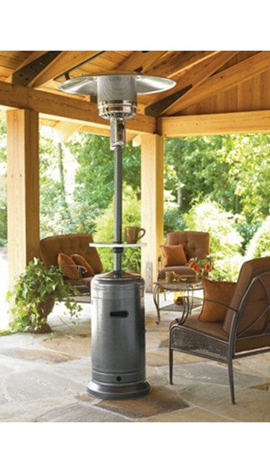 AZ Patio Heaters - 87" Tall Outdoor Patio Heater with Table- Hammered Silver - HLDS01-CBT - Image 4