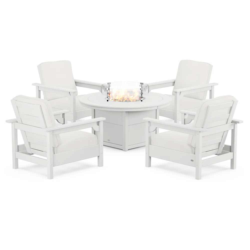 POLYWOOD® - Club 5-Piece Conversation Set with Fire Pit Table - PWS416 - Image 74