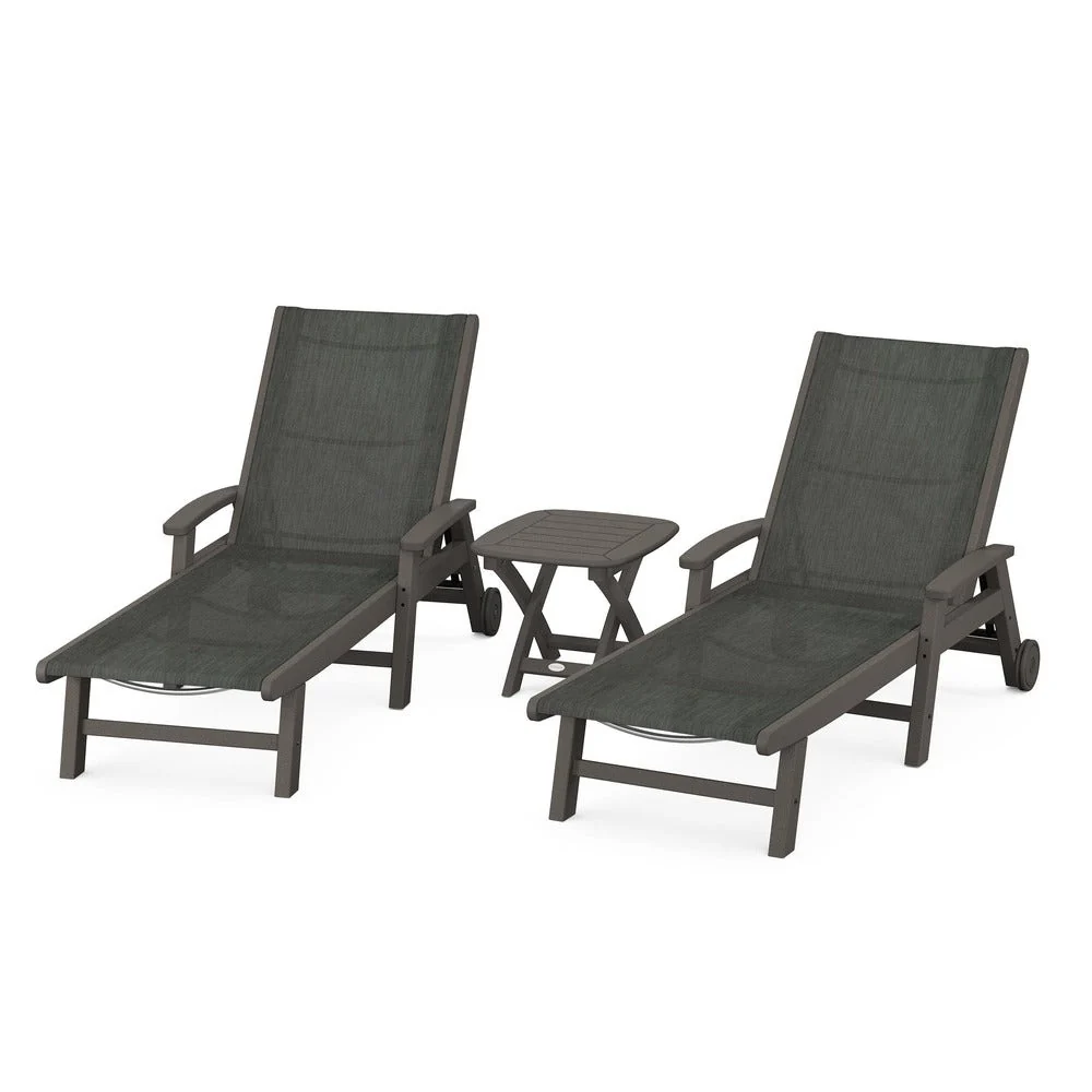 POLYWOOD® Coastal 3-Piece Wheeled Chaise Set - PWS423-1 - Image 106