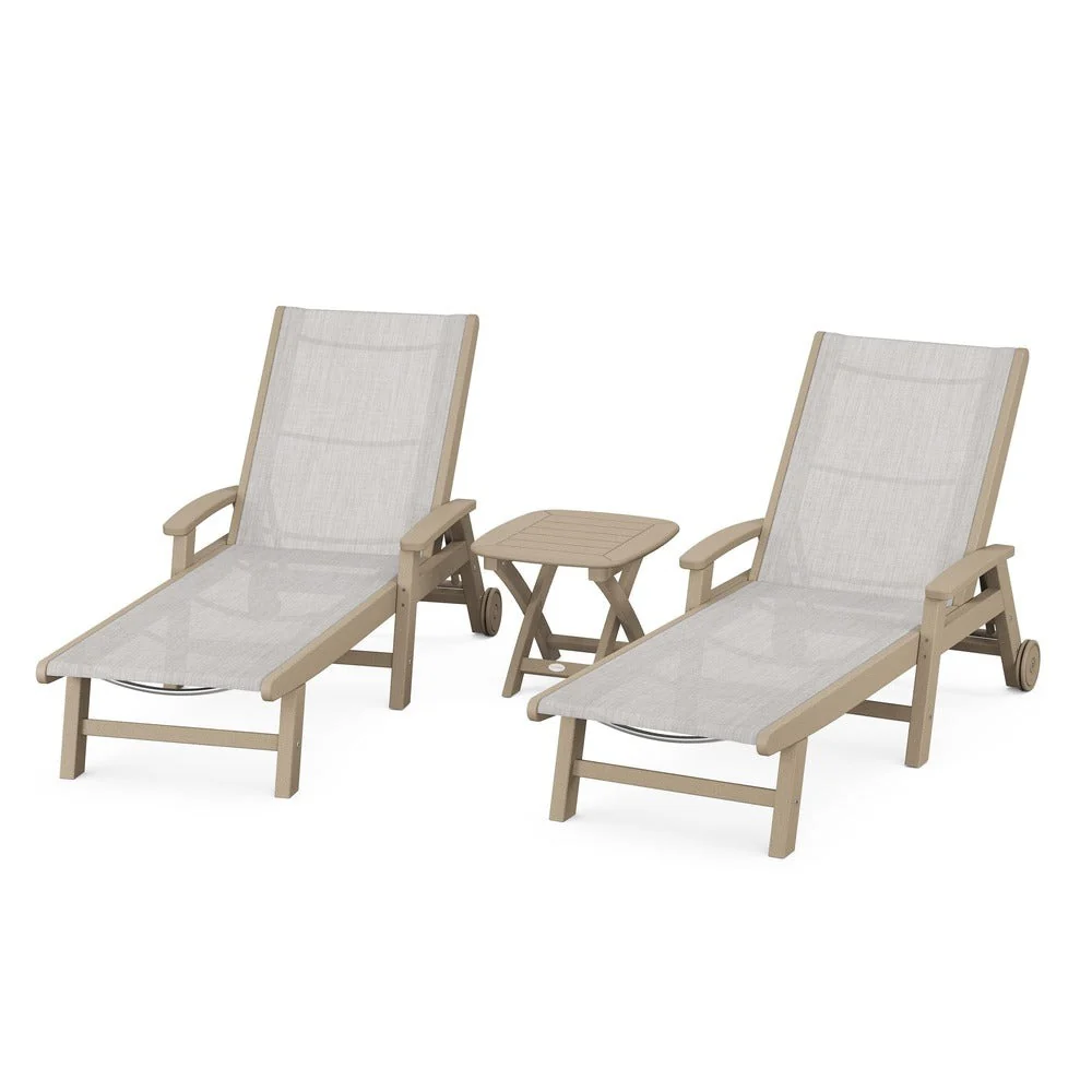 POLYWOOD® Coastal 3-Piece Wheeled Chaise Set - PWS423-1 - Image 108
