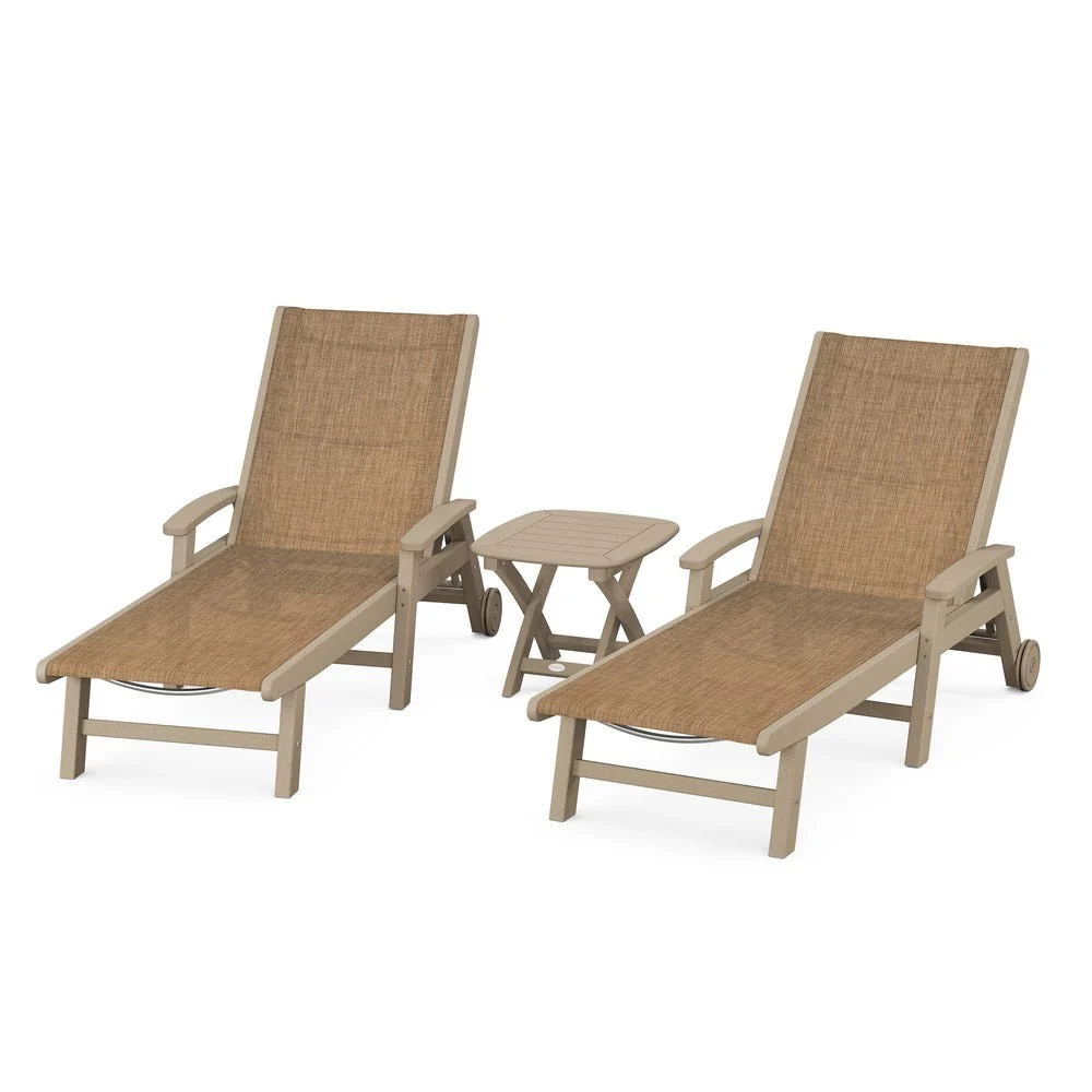 POLYWOOD® Coastal 3-Piece Wheeled Chaise Set - PWS423-1 - Image 109
