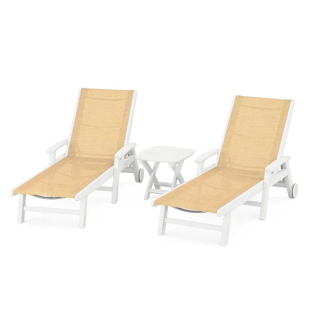POLYWOOD® Coastal 3-Piece Wheeled Chaise Set - PWS423-1 - Image 114
