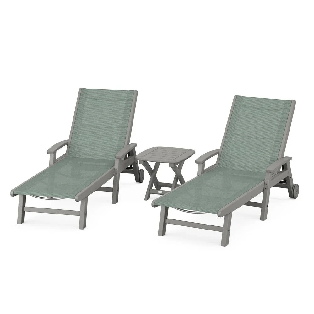 POLYWOOD® Coastal 3-Piece Wheeled Chaise Set - PWS423-1 - Image 118