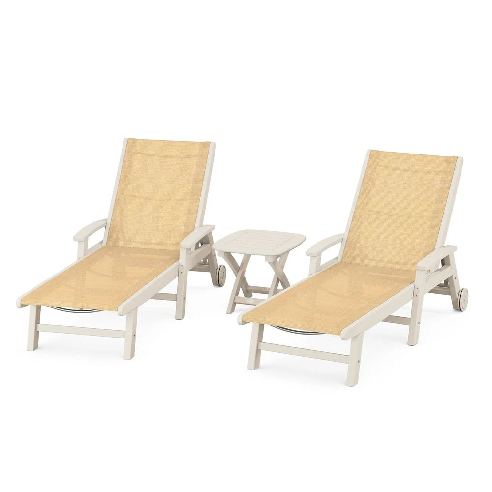 POLYWOOD® Coastal 3-Piece Wheeled Chaise Set - PWS423-1 - Image 119
