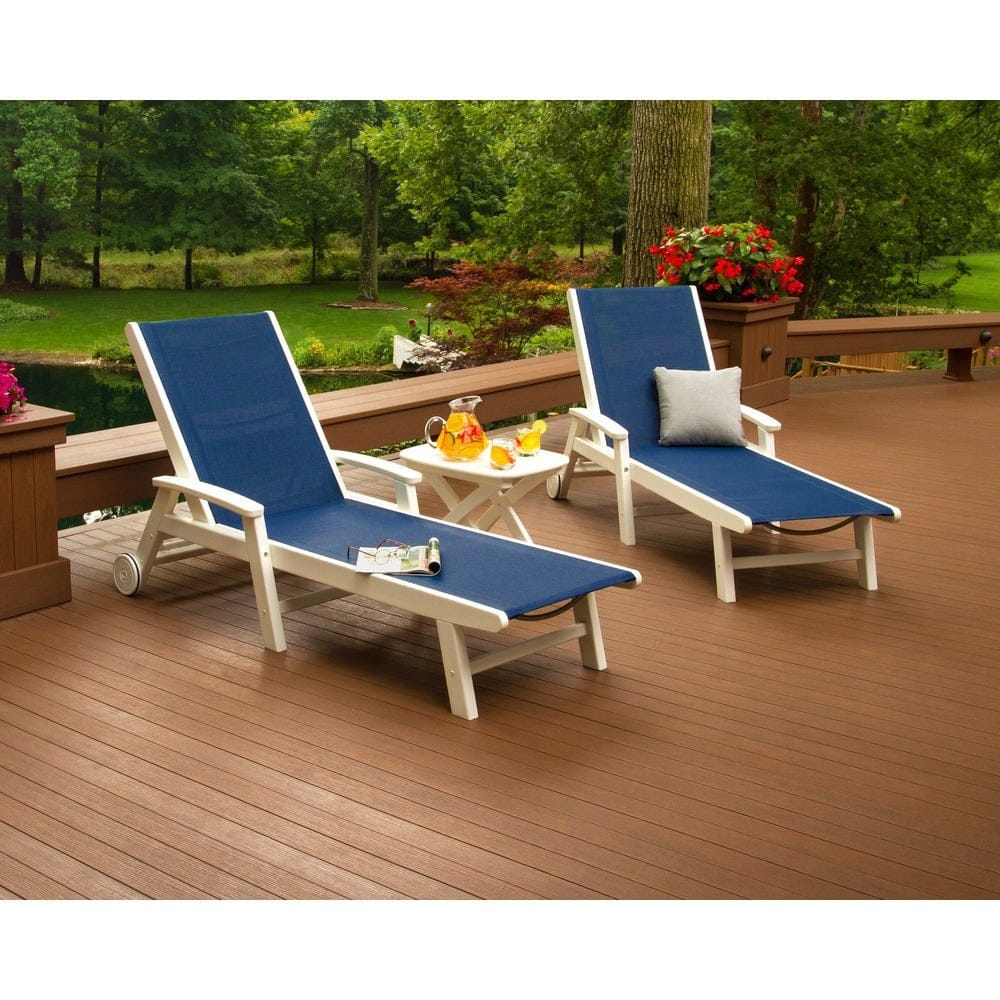 POLYWOOD® Coastal 3-Piece Wheeled Chaise Set - PWS423-1 - Image 2
