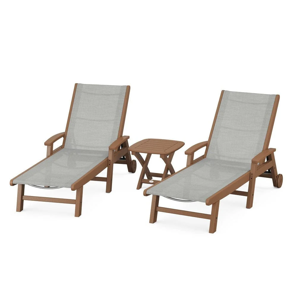 POLYWOOD® Coastal 3-Piece Wheeled Chaise Set - PWS423-1 - Image 27