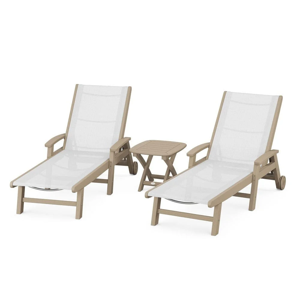 POLYWOOD® Coastal 3-Piece Wheeled Chaise Set - PWS423-1 - Image 29