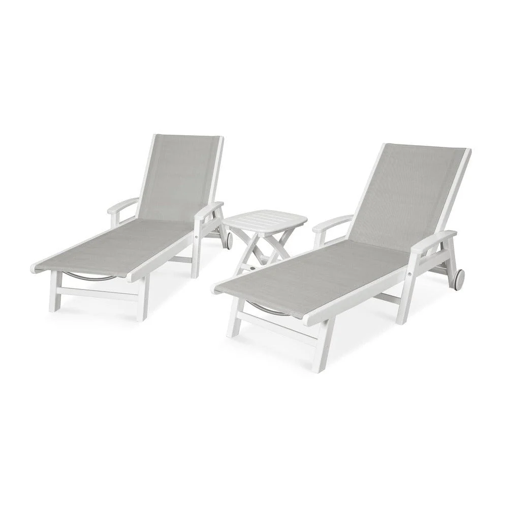 POLYWOOD® Coastal 3-Piece Wheeled Chaise Set - PWS423-1 - Image 39