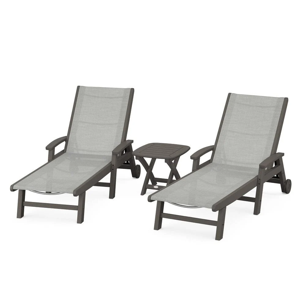 POLYWOOD® Coastal 3-Piece Wheeled Chaise Set - PWS423-1 - Image 50