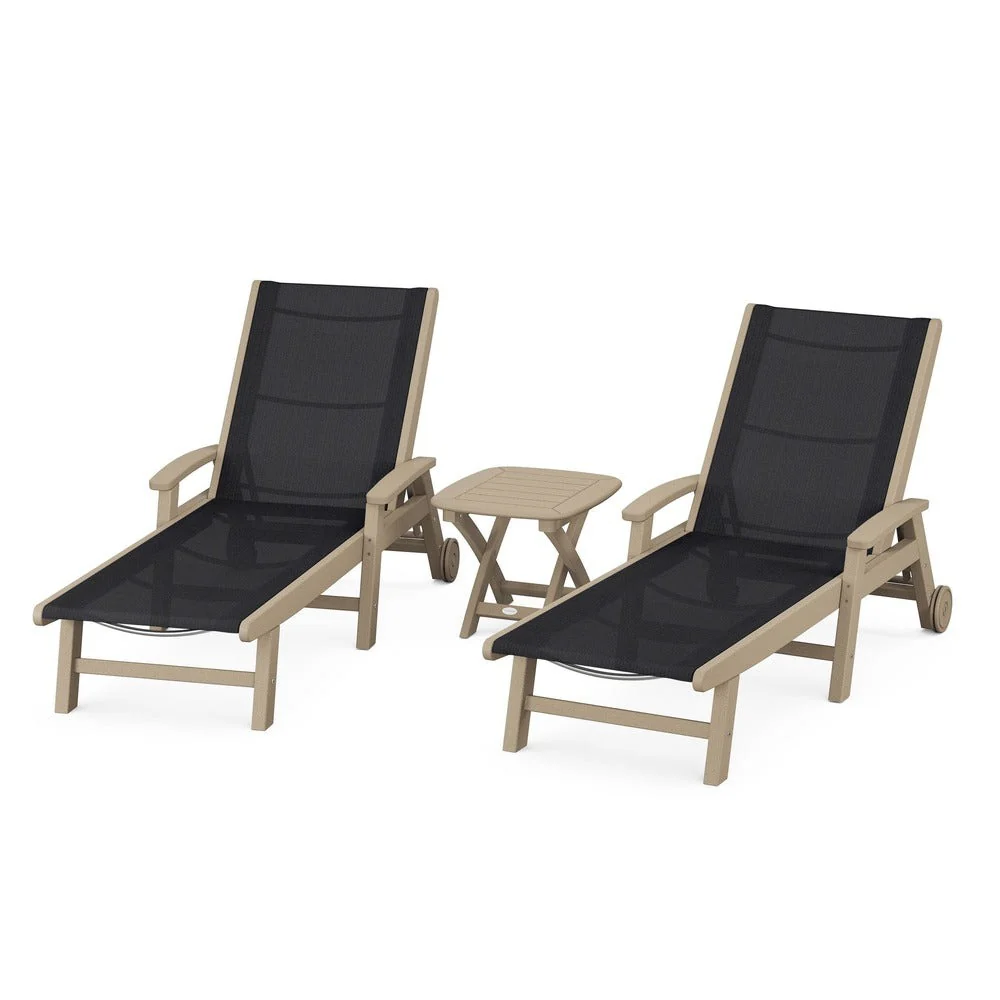 POLYWOOD® Coastal 3-Piece Wheeled Chaise Set - PWS423-1 - Image 51