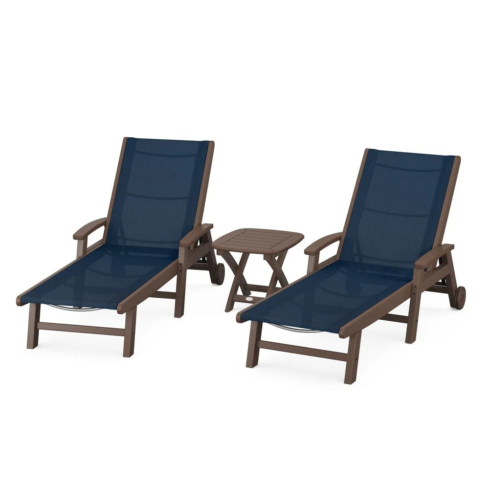 POLYWOOD® Coastal 3-Piece Wheeled Chaise Set - PWS423-1 - Image 60