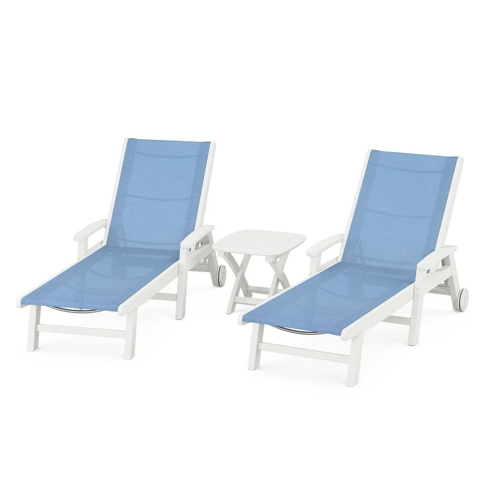 POLYWOOD® Coastal 3-Piece Wheeled Chaise Set - PWS423-1 - Image 61