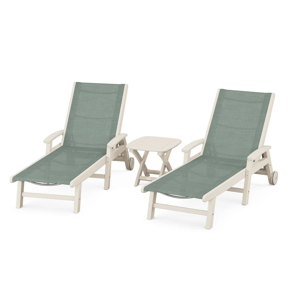 POLYWOOD® Coastal 3-Piece Wheeled Chaise Set - PWS423-1 - Image 64