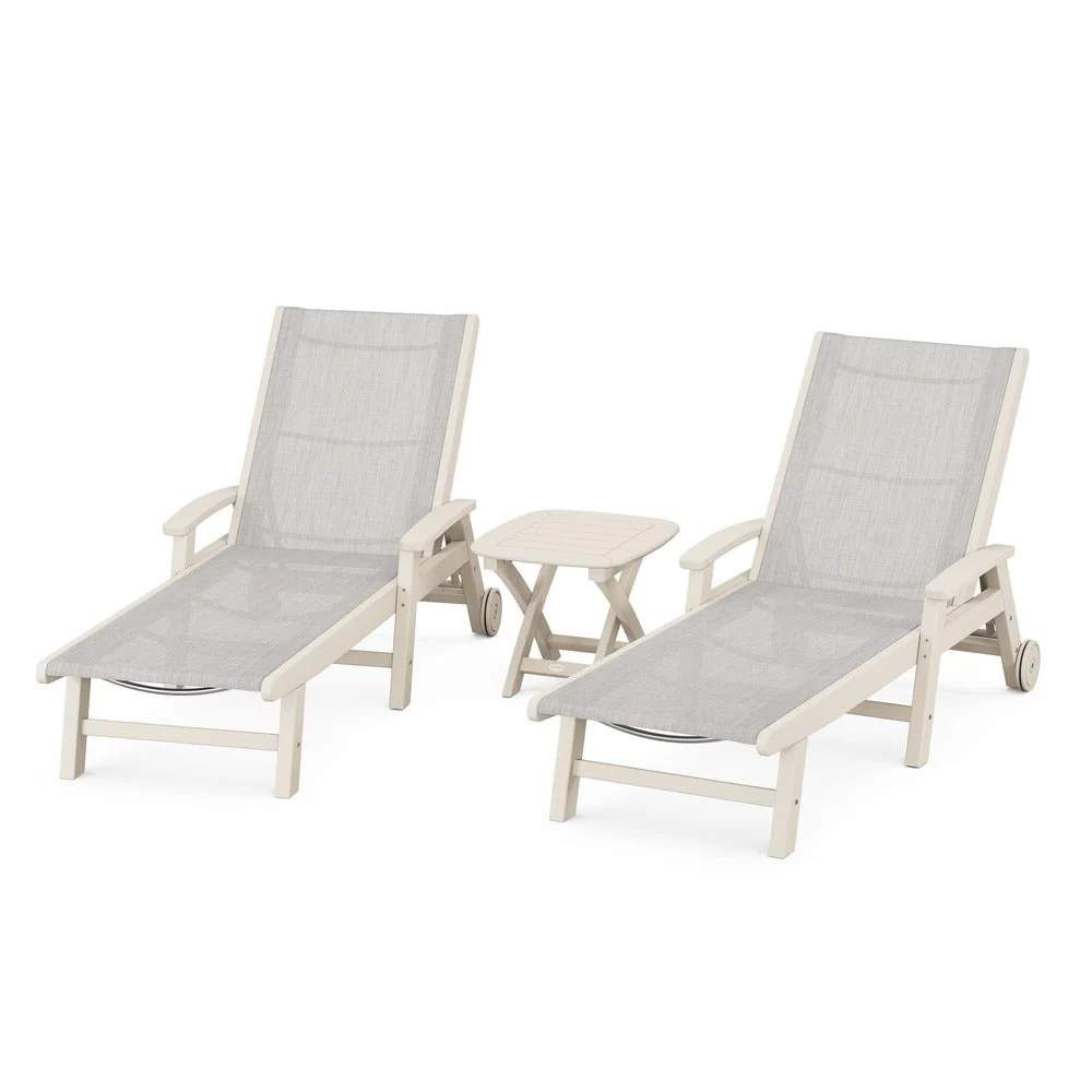 POLYWOOD® Coastal 3-Piece Wheeled Chaise Set - PWS423-1 - Image 81