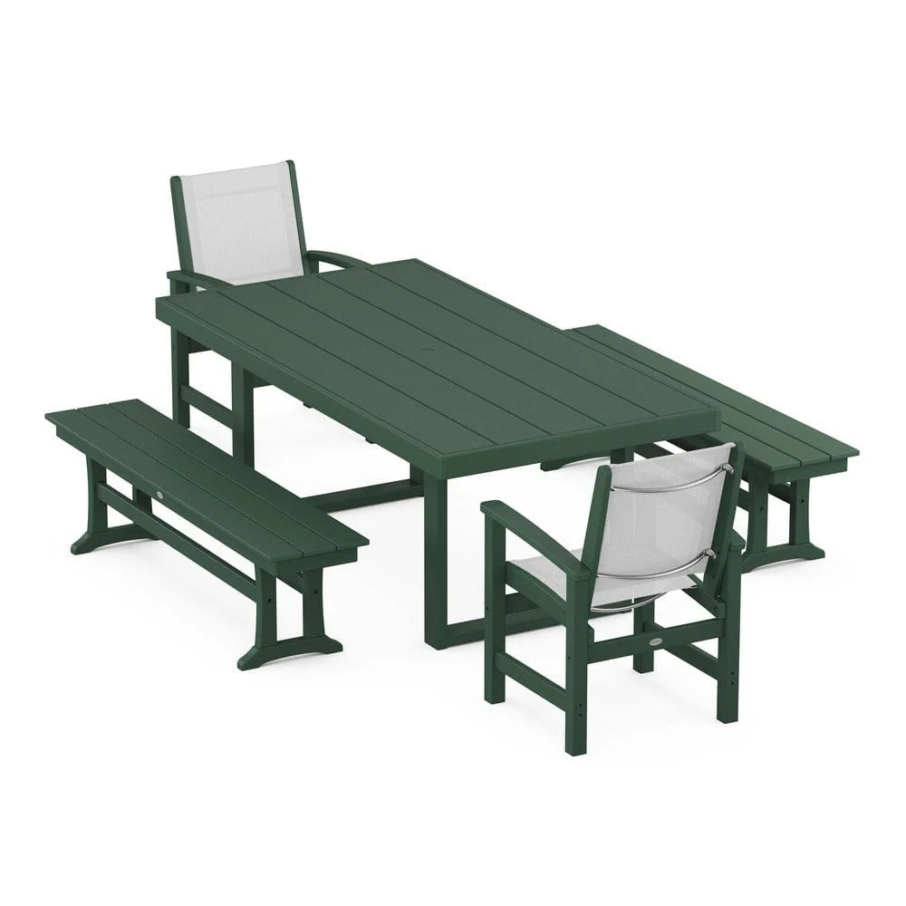 POLYWOOD® - Coastal 5-Piece Dining Set with Trestle Legs - PWS870 - Image 13