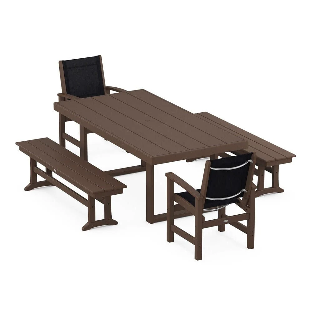 POLYWOOD® - Coastal 5-Piece Dining Set with Trestle Legs - PWS870 - Image 21