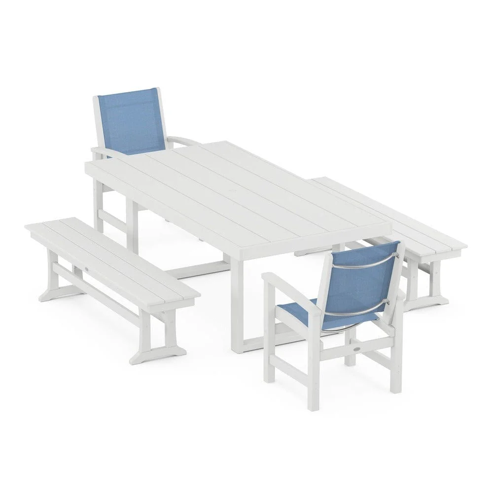 POLYWOOD® - Coastal 5-Piece Dining Set with Trestle Legs - PWS870 - Image 32