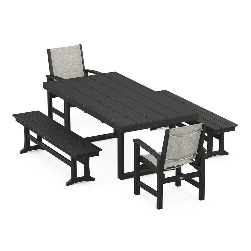 POLYWOOD® - Coastal 5-Piece Dining Set with Trestle Legs - PWS870 - Image 37