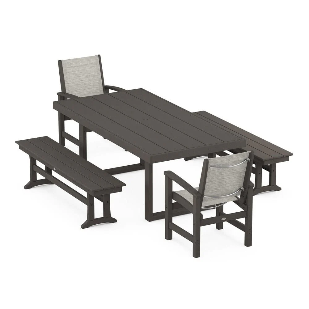 POLYWOOD® - Coastal 5-Piece Dining Set with Trestle Legs - PWS870 - Image 39
