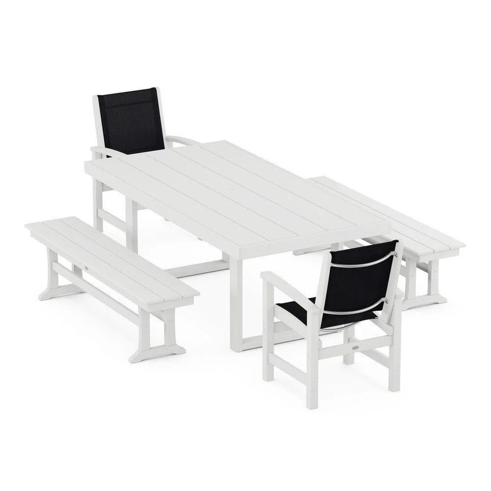 POLYWOOD® - Coastal 5-Piece Dining Set with Trestle Legs - PWS870 - Image 6