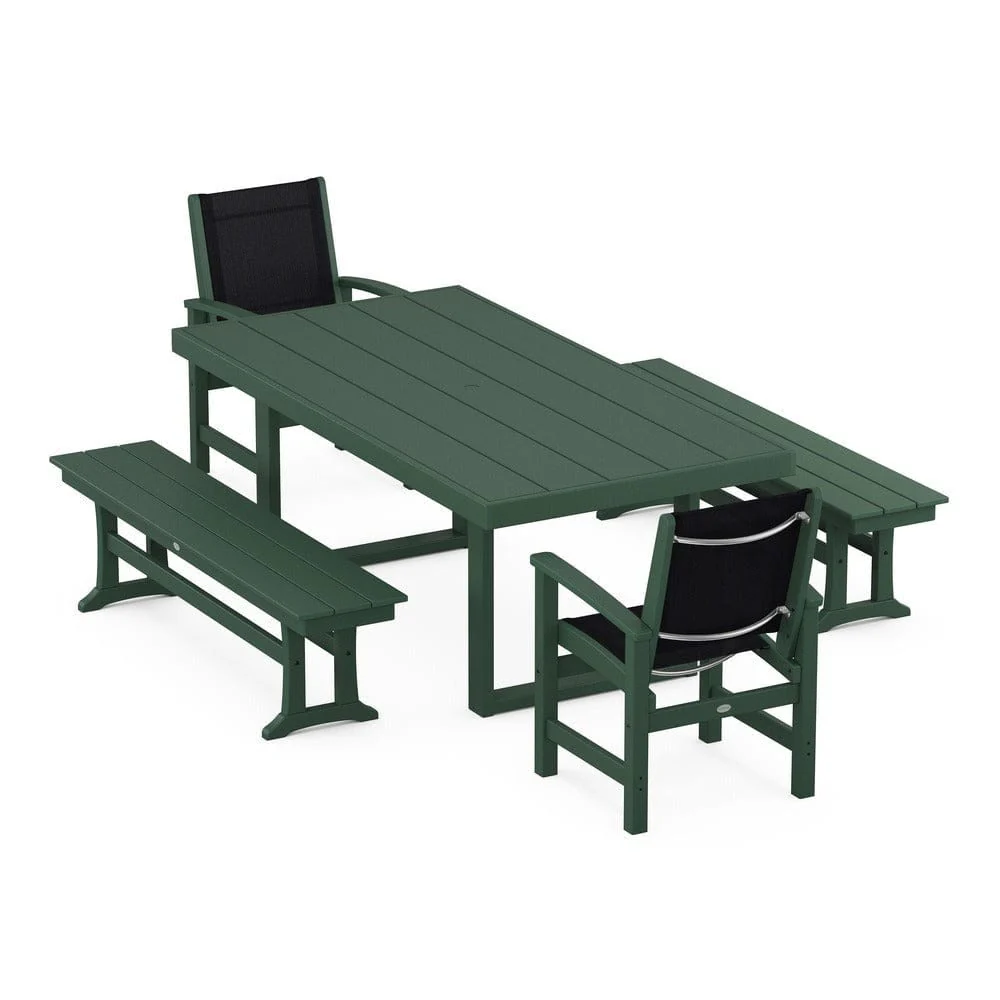 POLYWOOD® - Coastal 5-Piece Dining Set with Trestle Legs - PWS870 - Image 60