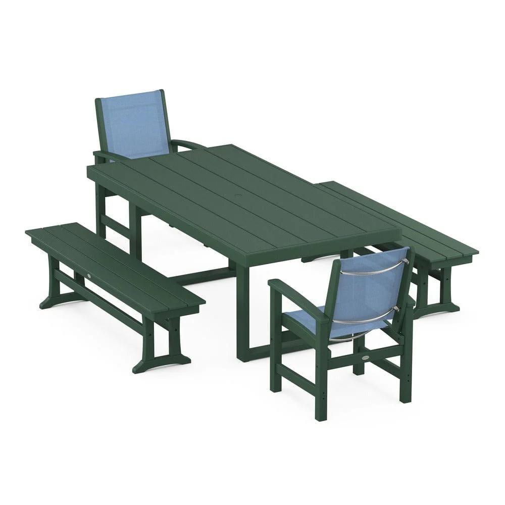 POLYWOOD® - Coastal 5-Piece Dining Set with Trestle Legs - PWS870 - Image 61