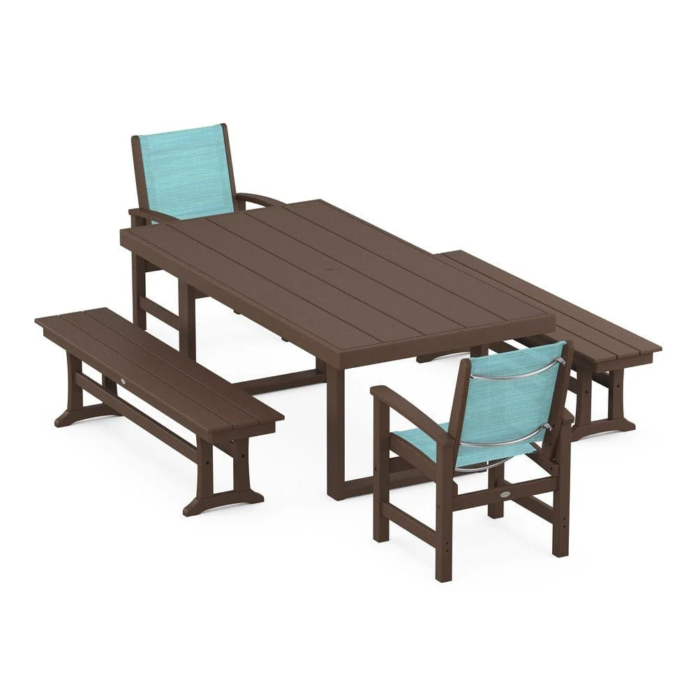 POLYWOOD® - Coastal 5-Piece Dining Set with Trestle Legs - PWS870 - Image 64