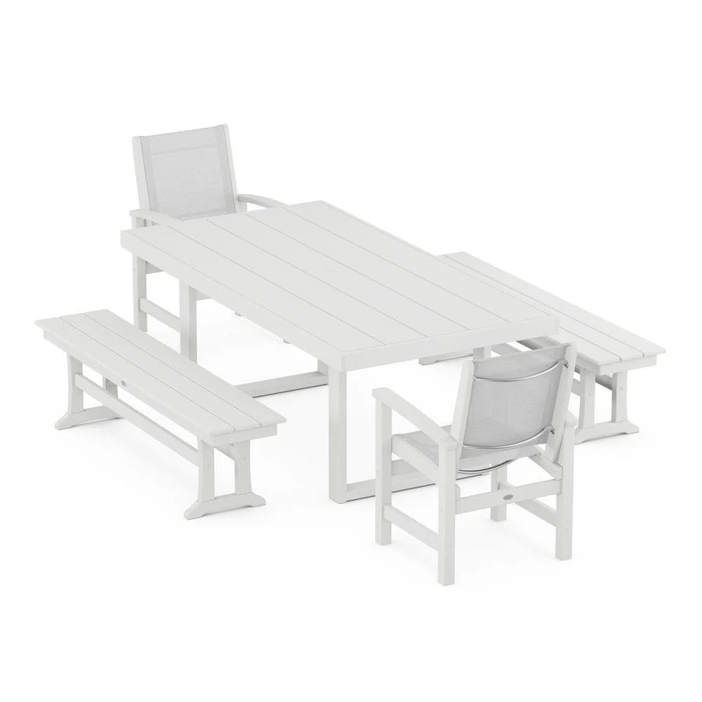 POLYWOOD® - Coastal 5-Piece Dining Set with Trestle Legs - PWS870 - Image 79