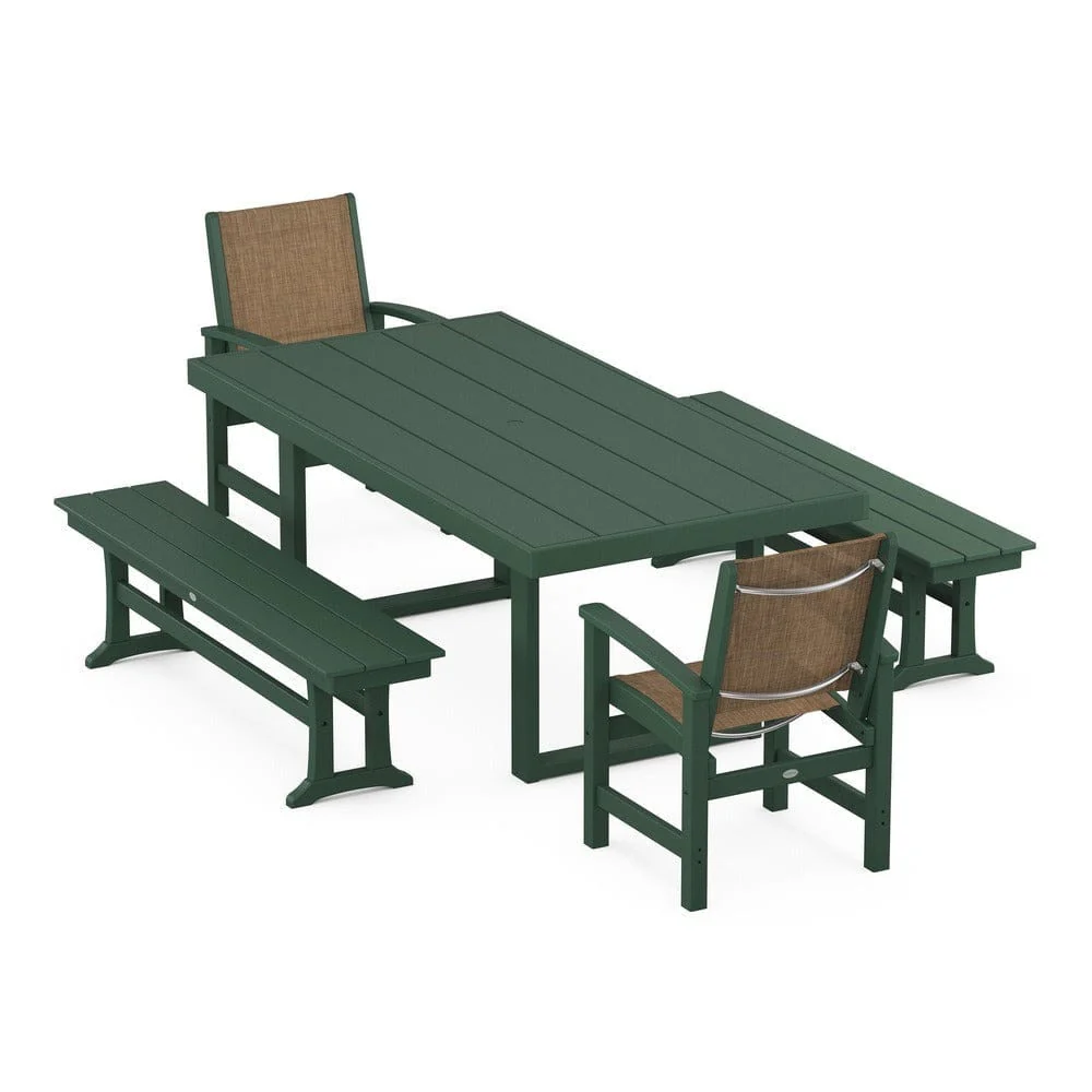 POLYWOOD® - Coastal 5-Piece Dining Set with Trestle Legs - PWS870 - Image 8