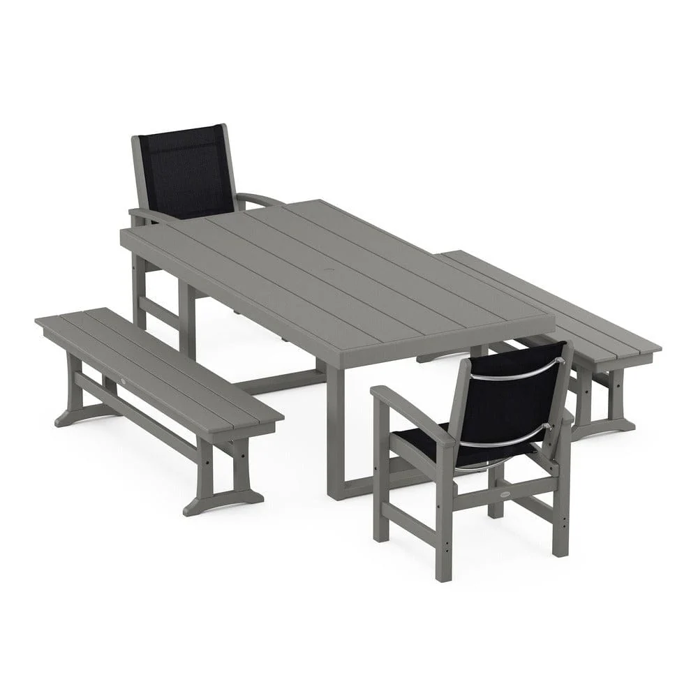POLYWOOD® - Coastal 5-Piece Dining Set with Trestle Legs - PWS870 - Image 82