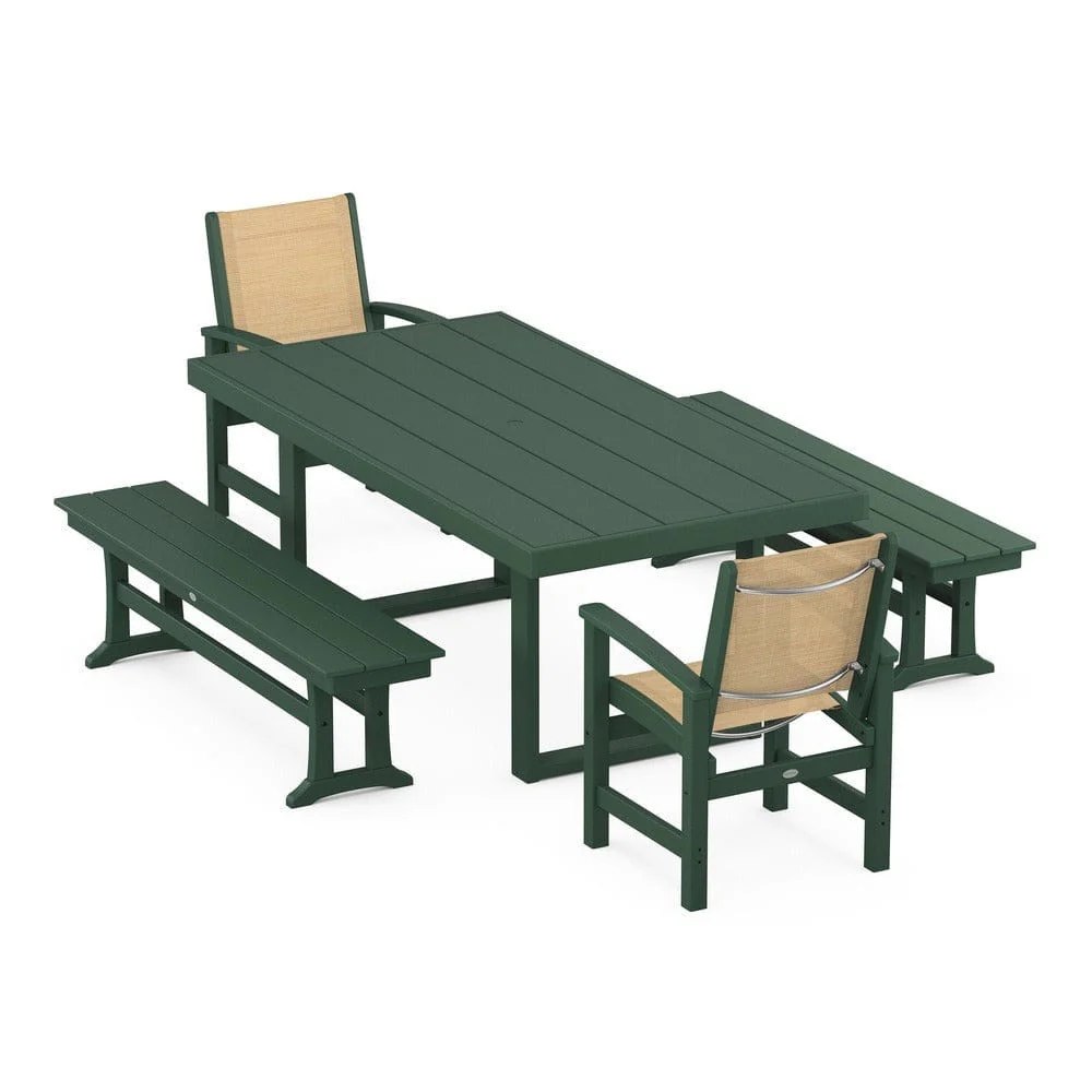 POLYWOOD® - Coastal 5-Piece Dining Set with Trestle Legs - PWS870 - Image 84