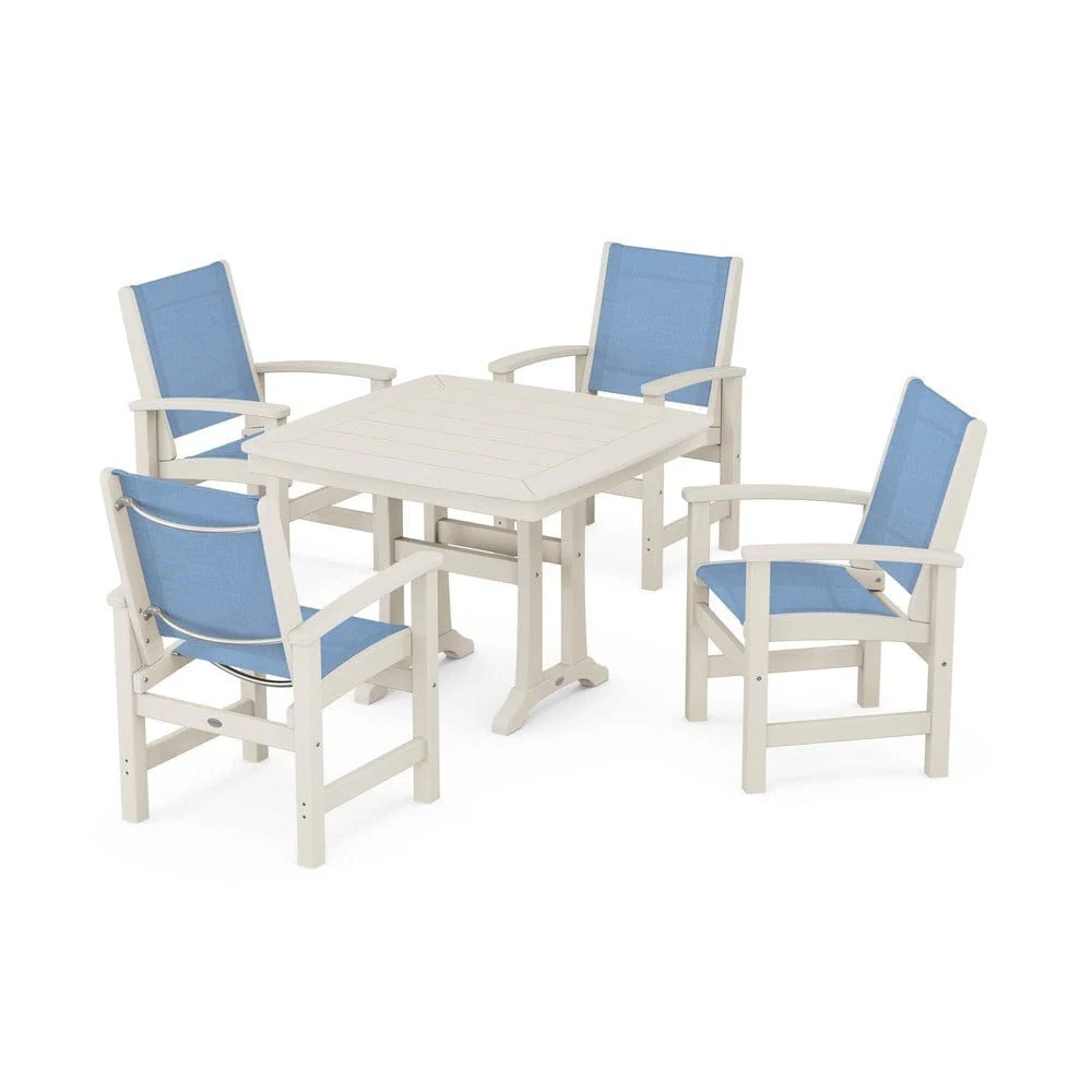 POLYWOOD® - Coastal 5-Piece Dining Set with Trestle Legs - PWS966 - Image 106