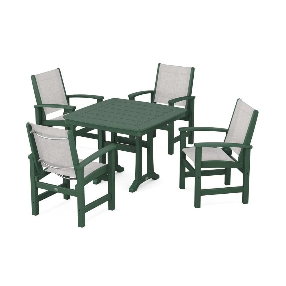 POLYWOOD® - Coastal 5-Piece Dining Set with Trestle Legs - PWS966 - Image 107