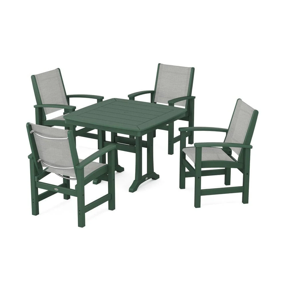 POLYWOOD® - Coastal 5-Piece Dining Set with Trestle Legs - PWS966 - Image 109