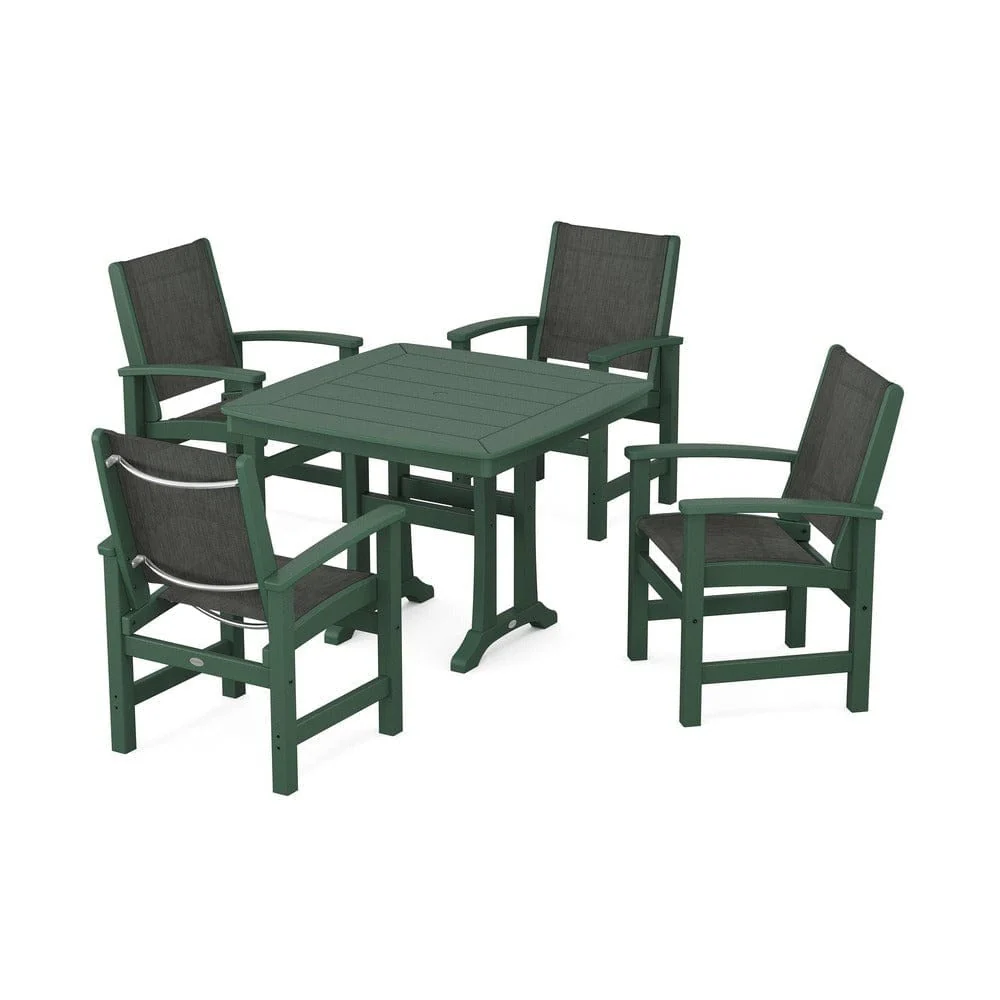 POLYWOOD® - Coastal 5-Piece Dining Set with Trestle Legs - PWS966 - Image 11
