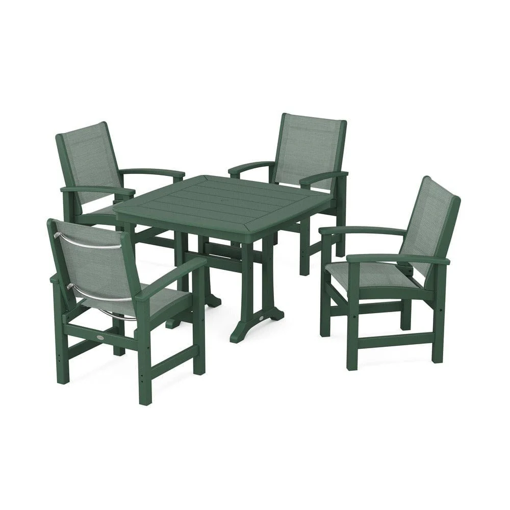 POLYWOOD® - Coastal 5-Piece Dining Set with Trestle Legs - PWS966 - Image 110