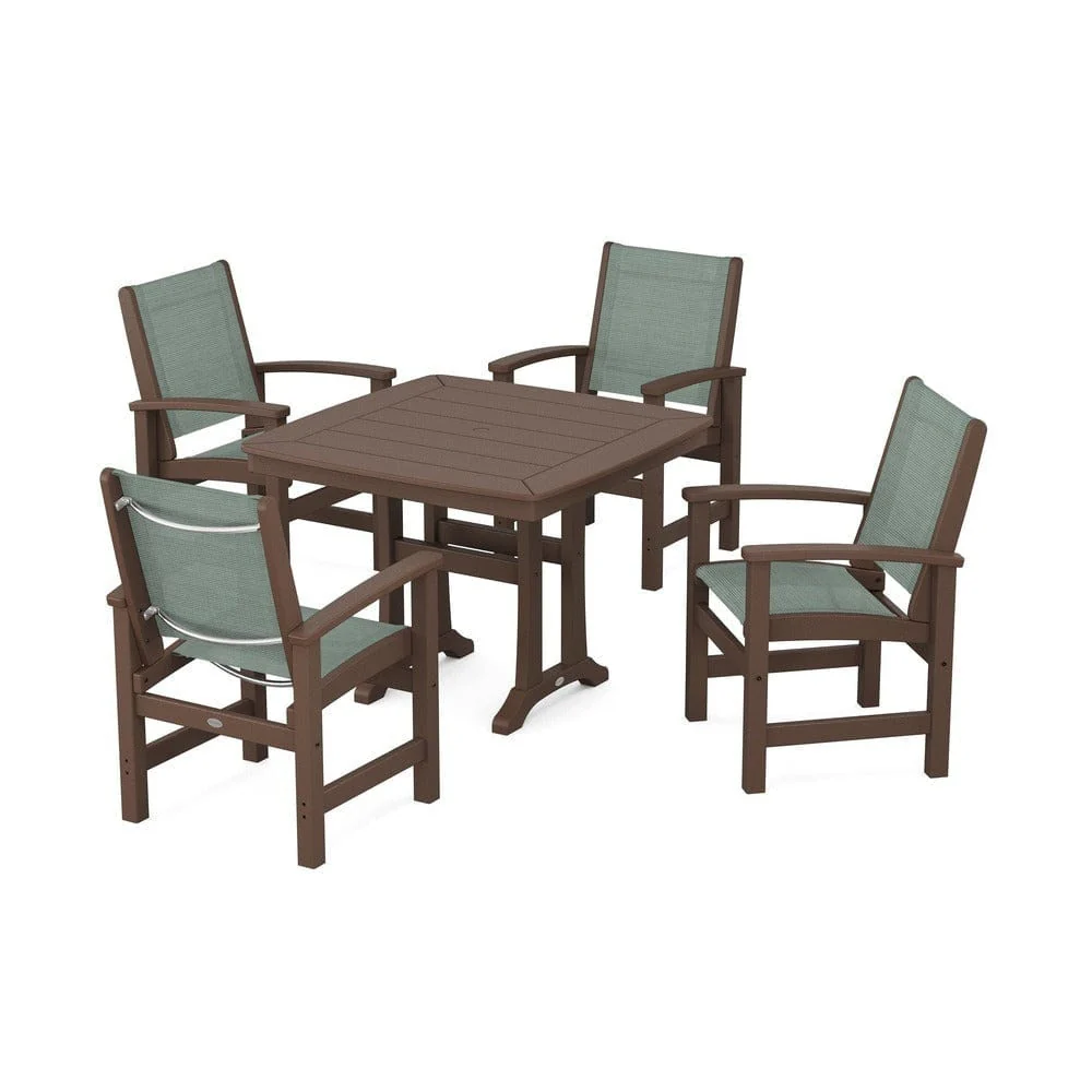 POLYWOOD® - Coastal 5-Piece Dining Set with Trestle Legs - PWS966 - Image 113