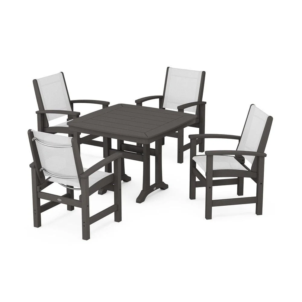 POLYWOOD® - Coastal 5-Piece Dining Set with Trestle Legs - PWS966 - Image 14