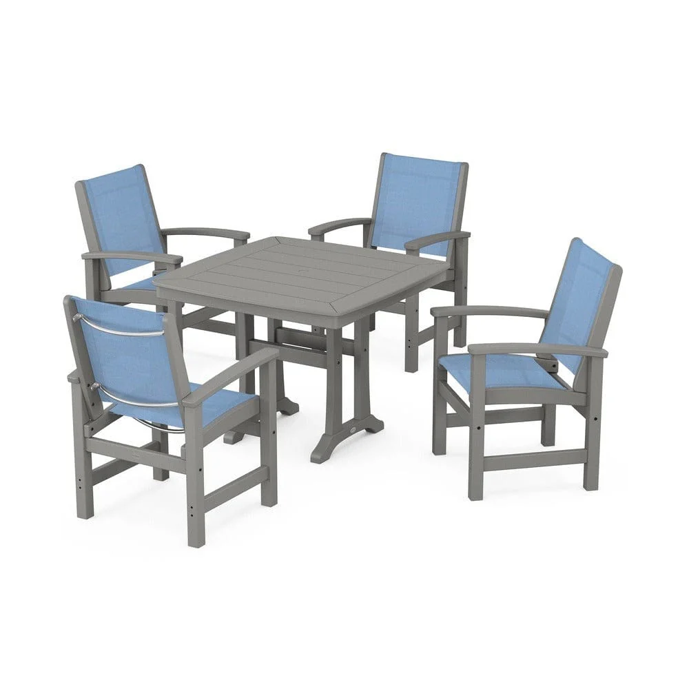 POLYWOOD® - Coastal 5-Piece Dining Set with Trestle Legs - PWS966 - Image 24