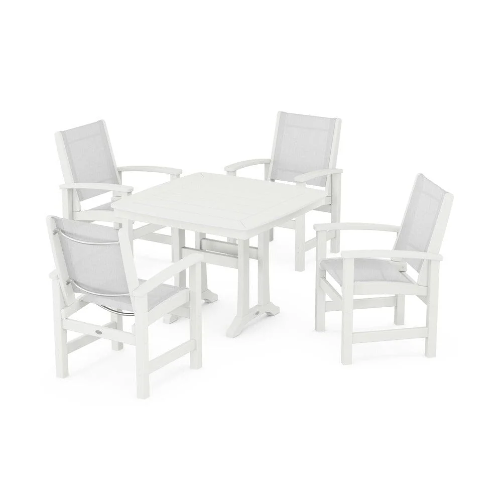 POLYWOOD® - Coastal 5-Piece Dining Set with Trestle Legs - PWS966 - Image 28