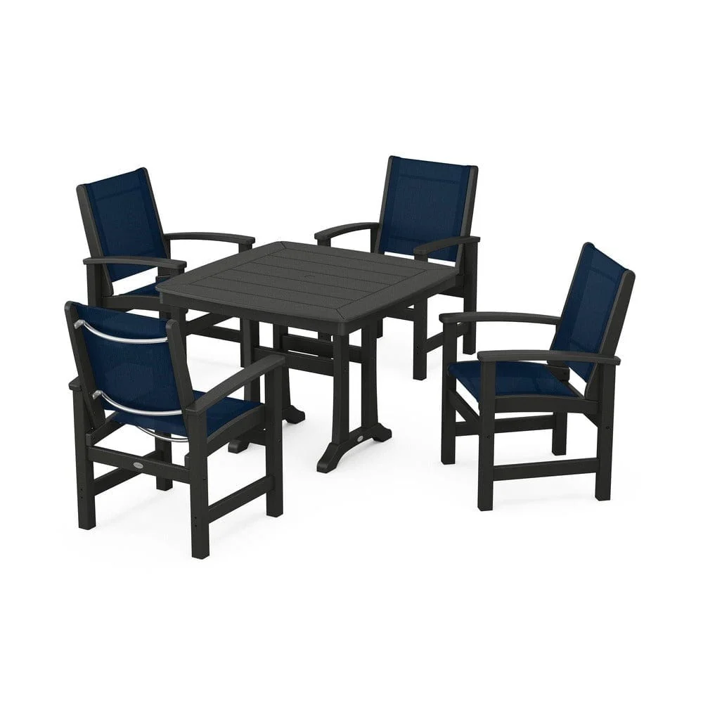 POLYWOOD® - Coastal 5-Piece Dining Set with Trestle Legs - PWS966 - Image 35