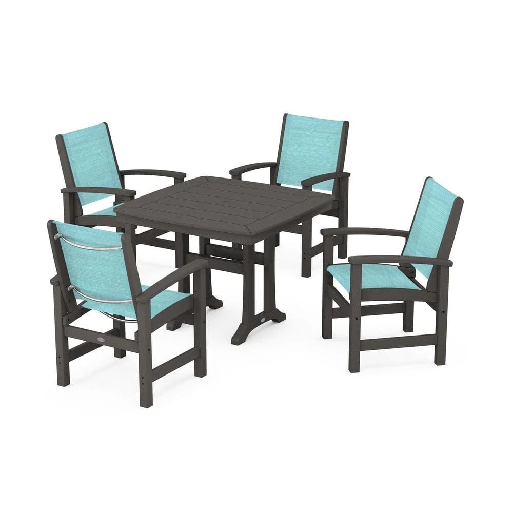 POLYWOOD® - Coastal 5-Piece Dining Set with Trestle Legs - PWS966 - Image 4