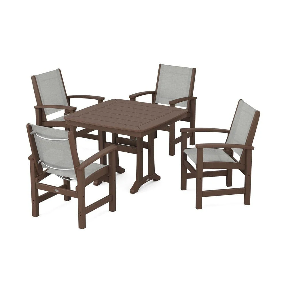 POLYWOOD® - Coastal 5-Piece Dining Set with Trestle Legs - PWS966 - Image 40