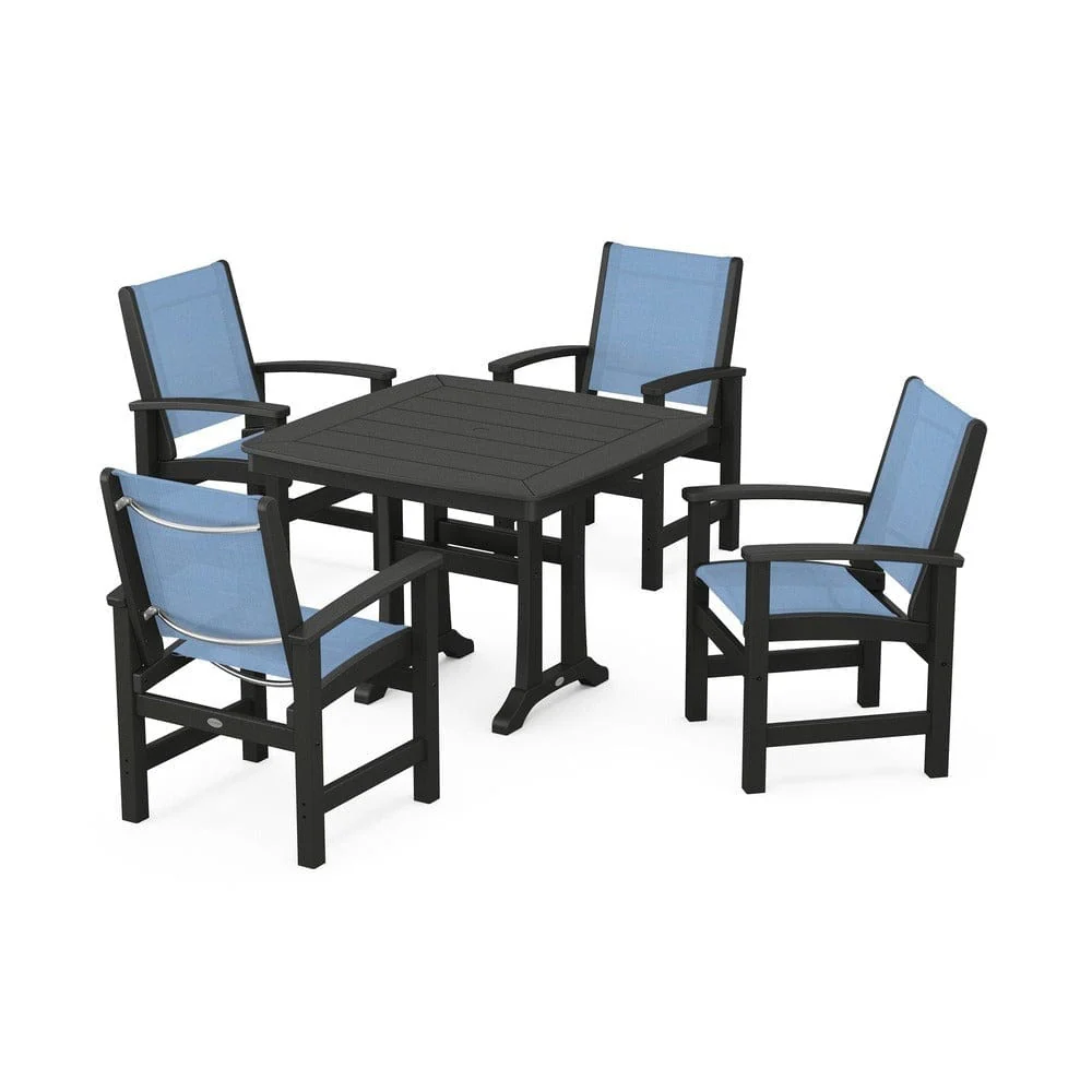 POLYWOOD® - Coastal 5-Piece Dining Set with Trestle Legs - PWS966 - Image 42