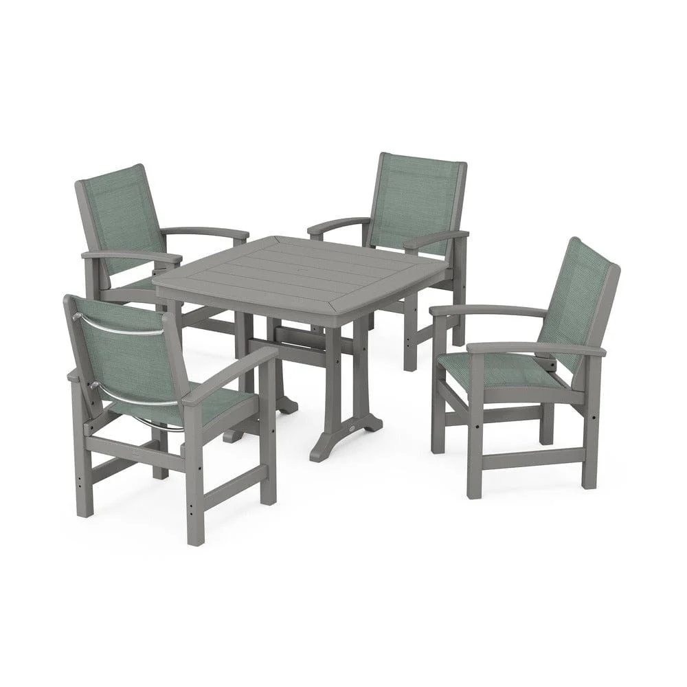 POLYWOOD® - Coastal 5-Piece Dining Set with Trestle Legs - PWS966 - Image 44