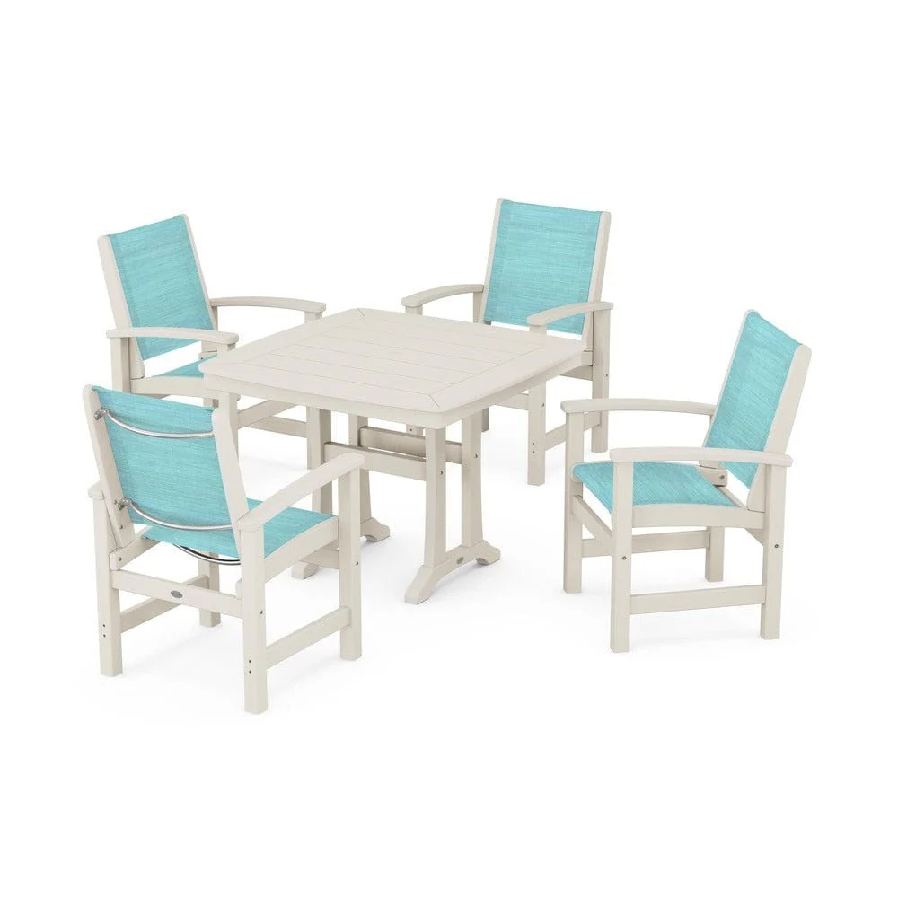 POLYWOOD® - Coastal 5-Piece Dining Set with Trestle Legs - PWS966 - Image 5