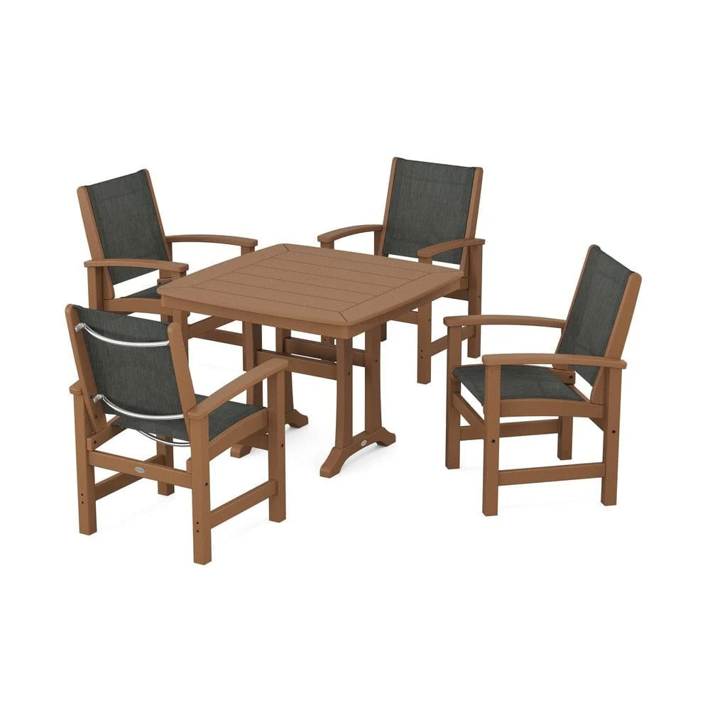 POLYWOOD® - Coastal 5-Piece Dining Set with Trestle Legs - PWS966 - Image 59