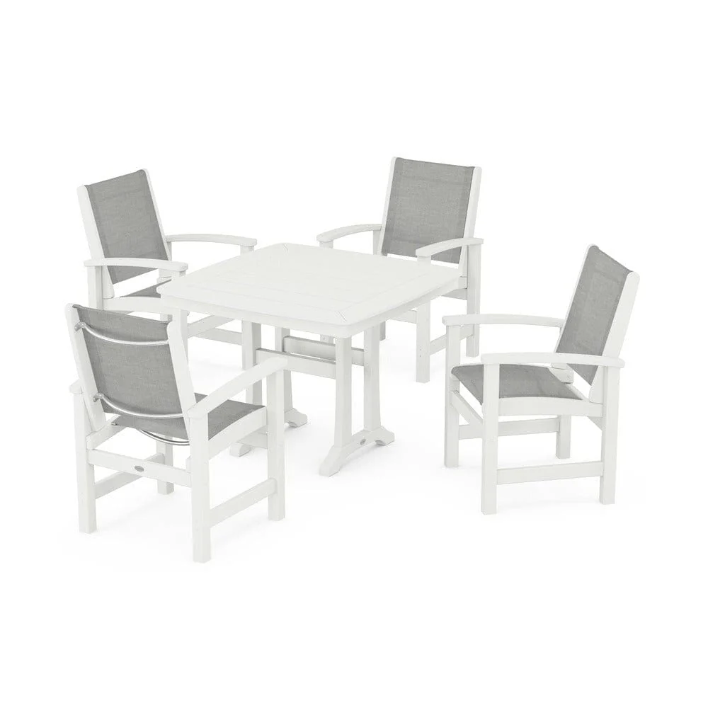 POLYWOOD® - Coastal 5-Piece Dining Set with Trestle Legs - PWS966 - Image 6